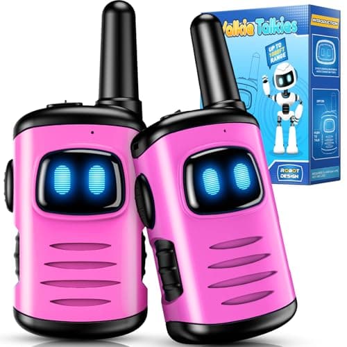 Toys for 3-8 Year Old Girls: comedyfun Mini Robots Walkies Talkies 2 Pack Christmas Birthday Gifts for 3 4 5 6 7 8 Year Old Girls Outdoor Toys Age 5 6 7 8 Girl Stocking Stuffers Camping Hiking - Image 1