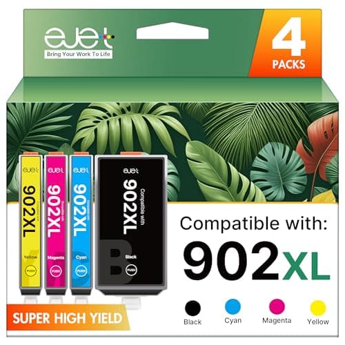 902XL Ink Cartridges for HP Printers Upgraded Replacement for HP 902XL Ink Cartridges Combo Pack HP902 Use with HP OfficeJet Pro 6978 6958 6968 6958 6962 6954 6950 6960 6970(Black,Cyan,Magenta,Yellow) - Image 1