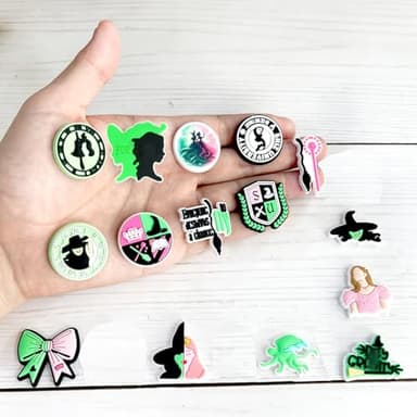 YAUNFY 15pcs Witch Shoe Charms,Wizard Merch Shoe Decoration Charms Gifts for Birthday Party Favors - Image 5