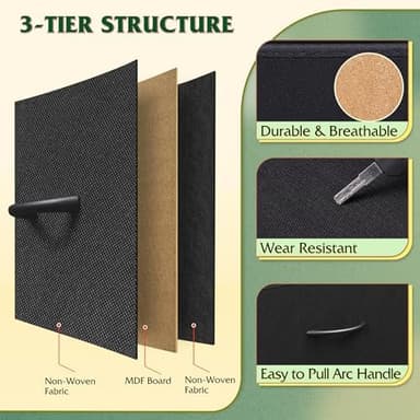 WLIVE Storage Organizer Unit with 15 Fabric Drawer & 5 Open Shelves, Tall Black Storage Drawers Organizer with Charging Station, Storage Tower Organizaton for Living Room, Hallway, Office - Image 6