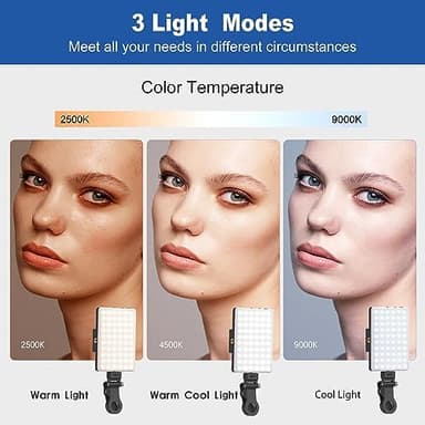 Selfie Light, Phone Light with Front & Back Clip, 60 LED Portable Light with 3 Modes, 5000mAh Rechargeable Video Light for Phone, iPhone, IPad, Laptop, TikTok, Makeup, Live Stream, Vlog - Image 3