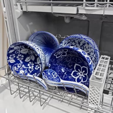KeQiu Japanese Ceramic Bowls Set of 6, 28 Oz Large Asian Porcalain Ramen Soup Salad Cereal Noodle Bowls with 6 Spoons, Deep Bowls for Kitchen Decor and Housewarming Gift, Dishwasher & Microwave Safe - Image 6