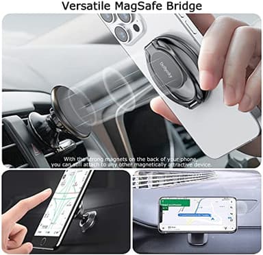 Doflyesky Magnetic Phone Ring Holder for iPhone, Double Adjustable Gym Phone Grip Holder and Stand Removable for Magsafe Case, iPhone 16 15 Pro Max Plus SE, Compatible with Magnetic Car Mount - Image 4
