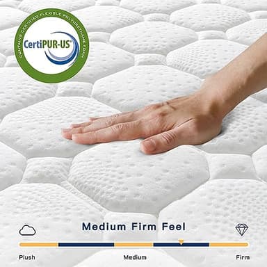 Vesgantti 12 Inch Multilayer Hybrid Twin XL Mattress - Multiple Sizes & Styles Available, Ergonomic Design with Memory Foam and Pocket Spring, Medium Firm Feel, White - Image 5