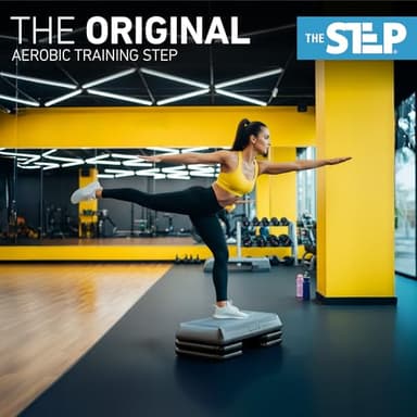 The Step (Made in USA) Original Aerobic Platform – Circuit Size Grey Aerobic Platform and Original Black Risers - Image 2
