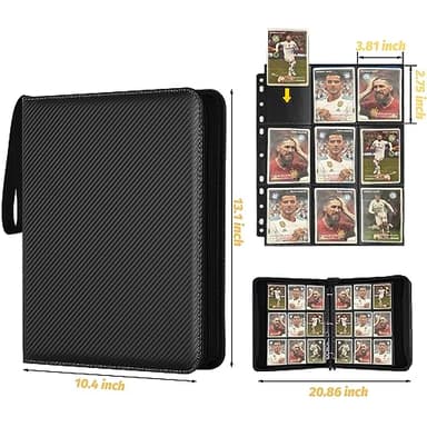 GERMUN 9 Pocket Card Binder, Premium Zip Trading Card Binder, 720 Double Sided Pocket PU Collection Binder, Collector Album, Card Folder for MTG, TCG, Sports Cards, (Black) - Image 2