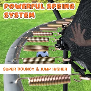 JELENS Trampoline 8FT 10FT 12FT 14FT 16FT, Recreational Trampolines with Enclosure Net and Ladder, Outdoor Anti-Rust Trampolines for Kids and Adults, ASTM Approved - Image 5