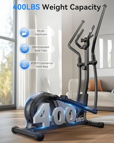 Niceday Elliptical Exercise Machine, Elliptical Machine for Home, Elliptical Training Machine with 15.5IN Stride, Magnetic Elliptical Trainer with16 Resistance Levels, 400LBS Loading Capacity Black - Image 4