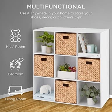 Best Choice Products 9-Cube Storage Organizer, 11in Shelf Opening, Bookcase, Display Shelf, Customizable w/ 3 Removable Back Panels - White - Image 5