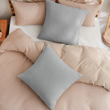 PHF 100% Cotton Waffle Weave Throw Pillow Cover, 20" x 20", No Insert, 2 Pack Elegant Home Decorative Square Throw Pillow Covers for Bed Couch Sofa, Light Grey - Image 7