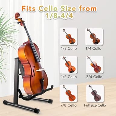 2 Pack Double Guitar Stand, Guitar Rack, Guitars for Acoustic, Electric Guitar, Bass,Guitar Holder Stand, A-Frame Folding Violin Support Stand, Cello Holder for 1/8-4/4 Cellos ,Black - Image 4