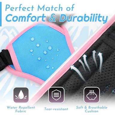 Eagloo Dog Harness for Large Dogs, No Pull Service Vest with Reflective Strips and Control Handle, Adjustable and Comfortable for Walking, No Choke Pet Harness with 2 Metal Rings, Pink & Blue, XL - Image 6