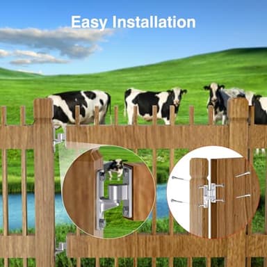 Magamuz 4Pack Heavy Duty Gate Hinges, 304 Stainless Steel Wall Mount, Farm Gate Hinges up to 600lbs, One Piece Design, Gate Hinge Hardware(Screws Included) - Image 5