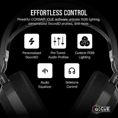 Corsair HS80 MAX Wireless Multiplatform Gaming Headset with Bluetooth – Dolby Atmos – Broadcast Quality Microphone – iCUE Compatible – PC, Mac, PS5, PS4, Mobile – Steel Gray - Image 8
