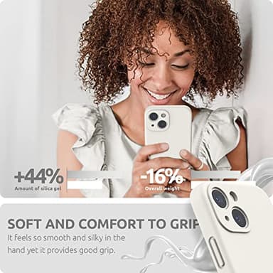 SURPHY Compatible with iPhone 13 Mini Case with Screen Protector, (Camera Protection & Soft Microfiber Lining) Liquid Silicone Phone Case 5.4 inch 2021, White - Image 6