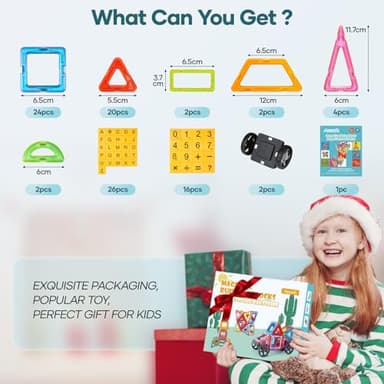 Magnetic Building Blocks, 98PCS Magnet Toys, Kids Magnetic Game, Montessori Toys for Ages 3 4 5 6 7 8 for Boys and Girls, Construction Toy Building Blocks Kit - Image 6