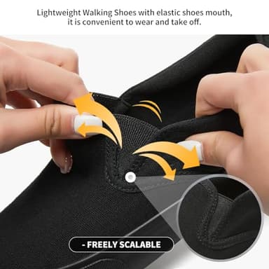 Women's Canvas Slip On Shoes Fashion Sneakers Flats Shoes White Canvas Shoes(Full Black.US8) - Image 4