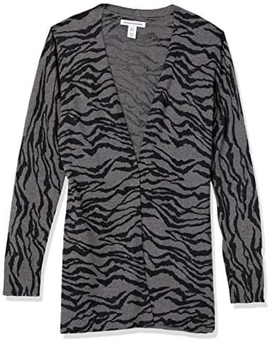 Amazon Essentials Women's Lightweight Open-Front Cardigan Sweater (Available in Plus Size), Charcoal Tiger Print, XX-Large - Image 6