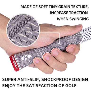 KINGRASP Premium Rubber Golf Grips 13 Pack, Anti-Slip，Super Stability,Cord Rubber, Golf Club Grips,Standard/Mid Size/Oversize, 13 Grips with All Kits - Image 5