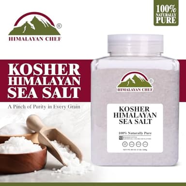 Himalayan Chef Kosher Sea Salt – Full Flavor, No Additives, unrefined and Less Sodium - Natural and Organic - 5 Pound Plastic Jar, Kosher & Non GMO Certified - Image 5