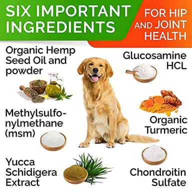 Hemp Chews for Dogs - Glucosamine Chondroitin for Dogs Joint Pain Relief with Hemp Oil, Hip & Joint Supplement Dogs, MSM Turmeric for Dogs Mobility, Dog Joint Supplement, Hemp Dog Treats Joints Health - Image 5
