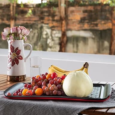 LEHAHA Grilling Prep and Serve Trays, BBQ Serving Platter, Melamine Serving Trays for Food, Set of 2, Great Gift for Father's Day, BBQ Lovers, Prefect for Chrismas Festival and Everyday use. - Image 6