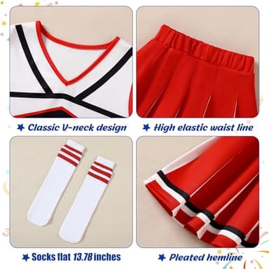 WooHand Halloween Costumes 5-12 Years Girls Cheerleader Costume Cheerleading Outfit Dress For Party Birthday Gift - Image 4