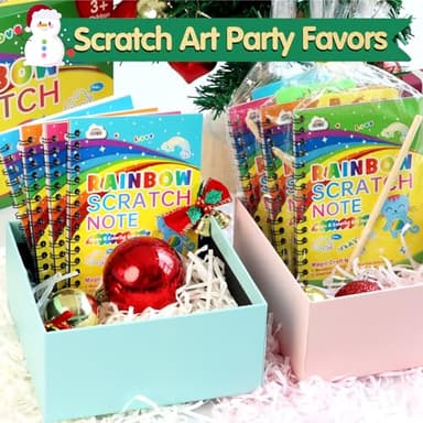 ZMLM Kid Art Party Favors Gifts: Rainbow Scratch Art Notebook Paper 24 Pack Birthday Party Favor Toy Girls Boys Art Craft Kit Bulk Classroom Prizes Stocking Stuffers Halloween Christmas Gift - Image 5
