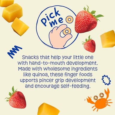 Earth's Best Organic Melty Hoops, Bite-Sized Snacks for Babies 8 Months and Up, Strawberry and Mango, 0.32 Ounce Individual Bags (Pack of 4) - Image 5