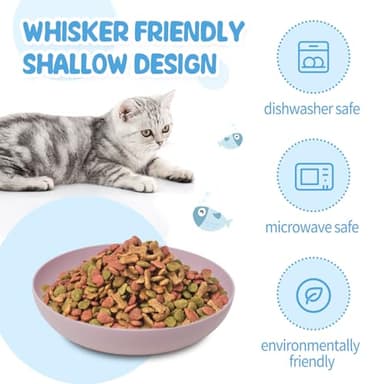 [8 Pack] Cat Dishes Whisker Friendly, Shallow Wide Pet Food and Water Bowl, Durable Wheat Straw Cat Bowls for Indoor Outdoor Cats - Image 5