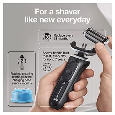 Braun Series 7 7085cc Flex Rechargeable Wet & Dry Men's Electric Shaver with Clean & Charge Station, Stubble & Beard Trimmer - Image 11