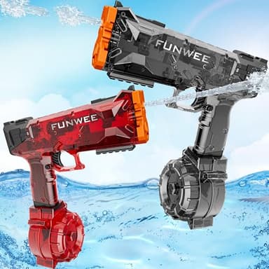 Funwee 2 Pack Electric Water Guns for Kids, Most Powered Full Automatic Water Squirt, High Powerful Capacity Long Range Bodinator Classic Full Strongest Water Blaster, Outdoor Swimming Pool Gift Toy - Image 1