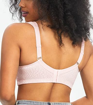 HACI Women's Minimizer Bra Full Coverage Non Padded Wirefree Plus Size for Large Bust Support Seamless(44B, Pink) - Image 4