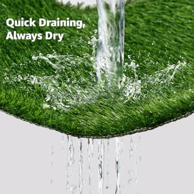 LOOBANI Dog Grass Pad with Tray - 35x23in Dog Litter Box with 2 Artificial Grass Patch + 2 Washable Pee Pads - Quickly Absorbency Indoor Outdoor Potty for Patio Balcony Apartment Use - Image 4