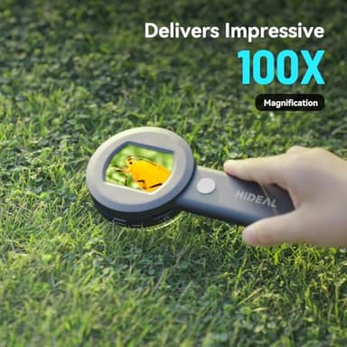 Hideal Microscope for Kids Adults, 100X Handheld Coin Magnifier for Collectors, HP30 USB Digital Magnifying Glass with Light, Portable Jewelers Loupe with Screen, Pocket Mini Scope Camera for Trichome - Image 4