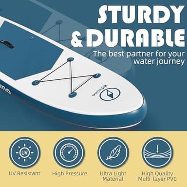 Bifanuo Inflatable Stand Up Paddle Board for Adults with SUP Accessories and Backpack Paddle Boards Non-Slip Deck, Wide Stance, Bottom Fin, Double Action Pump - Image 4
