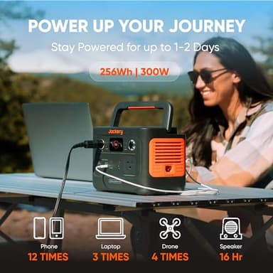 Jackery Solar Generator 240 v2 and 40W Mini Solar Panel, 256Wh LiFePO4 Battery, 300W AC & 100W USB-C Output, Ultra Fast Solar Charging for Outdoors, Camping, Travel & Emergencies (Renewed) - Image 3