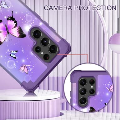 Rancase for Galaxy S23 Ultra 5G Case,Three Layer Heavy Duty Shockproof Full Boby Soft Silicone Rubber Bumper+Hard Plastic Hybrid Protective Case for Samsung Galaxy S23 Ultra 6.8 inch,Dull Purple - Image 8