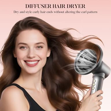 Easywave 7 in 1 Hair Styler & Hair Dryer Brush, 110,000 RPM High-Speed Blow Dryer with Negative Ions for Frizz-Free Styling Fast Drying Curling Volumizing Straightening, Hot Air Styler with Travel Bag - Image 7