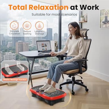 AXV Vibration Plate Fitness Platform Exercise Machine Vibrating Shaking Full Body Shaker Workout Vibrate Stand Shake Board Sport Gym for Weight Loss Fat Burner for Women Men - Image 6