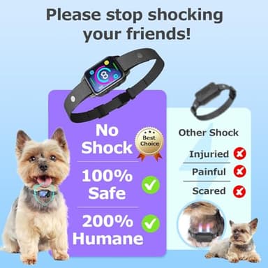 SLAYKAM Bark Collar for Small Medium Dogs, Humane No Shock Dog Bark Collar with 2 Vibrations Beep, Rechargeable Anti Barking Collar with 8 Adjustable Sensitivity, Smart Bark Collars for Dogs (Black) - Image 2