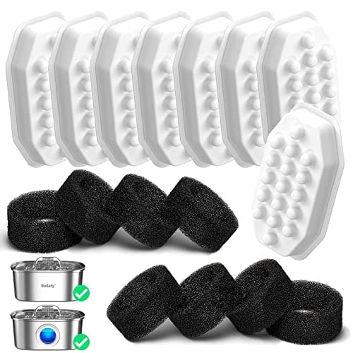 Rellaty Official Cat Water Fountain Filters Replacement & Pre-Filter Sponges for 3.2L/108oz Automatic Pet Fountain Dog Water Fountain - Image 1