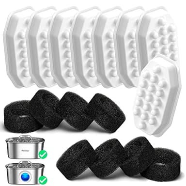 Rellaty Official Cat Water Fountain Filters Replacement & Pre-Filter Sponges for 3.2L/108oz Automatic Pet Fountain Dog Water Fountain - Image 1