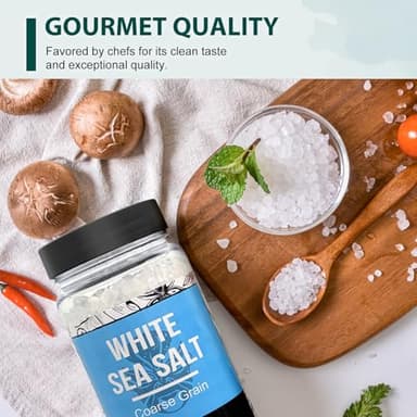 Soeos Sea Salt, Coarse Grain, 20 Oz (1.25 Pound), Non-GMO, Nature Himalayan White Salt, Rock Salt for Grinder Refill (Pack of 1) - Image 6