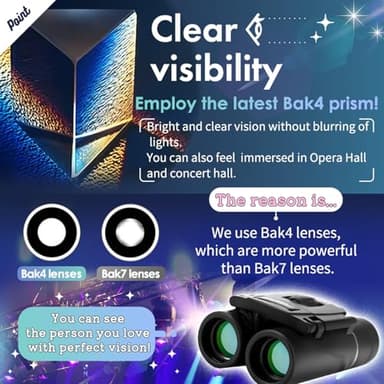 CROSSROAD 10x Binoculars for Adults and Children, Mini Pocket Binoculars, Waterproof Compact Binoculars for Bird Watching, Hunting, Concerts, Theater, Opera, Travel, Japan Quality (Red) - Image 5