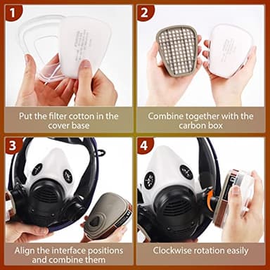 SupMusk Full Face Respirator Mask Reusable, Silicone Large View Work Respirator Mask with Filters, Reusable Anti-Fog Lens Face Shield Protection Dustproof Masks for Painting Processing - Image 5