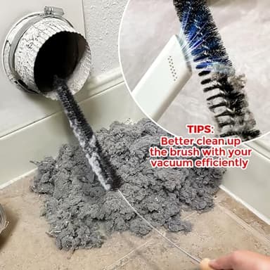 Holikme Dryer Vent Cleaner Kit 2 Pack - Household Cleaning Supplies 304 Stainless Steel Dryer Lint Brush Home Essentials for Lint Trap Dust Vacuum Brush - Image 3