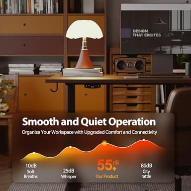 Agilestic Electric Standing Desk, 63 x 24 Inches Height Adjustable Desk, Sit Stand up Desk for Work Office Home, Ergonomic Rising Computer Table with Memory Preset, Dark Walnut - Image 6