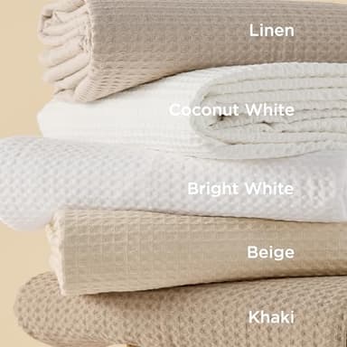 Bedsure Cotton Duvet Cover Queen - 100% Cotton Waffle Weave Khaki Duvet Cover Queen Size, GentleSoft™ and Breathable Tan Bedding Set for All Season, 3 Pieces, 90"x90" - Image 8
