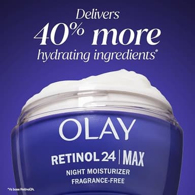 Olay Retinol Face Moisturizer, 24 MAX Anti-Aging Night Cream for Women, Fragrance-Free, Non Greasy - Anti-Wrinkle, Smooth Fine Lines, Tightening, Hydrating Skin Care - Peptides, Glycerin, 1.7 Oz - Image 8